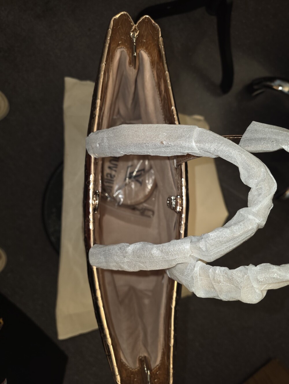 Metallic Rose Gold Monogram Tote - Picture 9 of 9